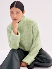 Ro&Zo Green Boucle Deep Cuff Jumper - Image 1 of 3