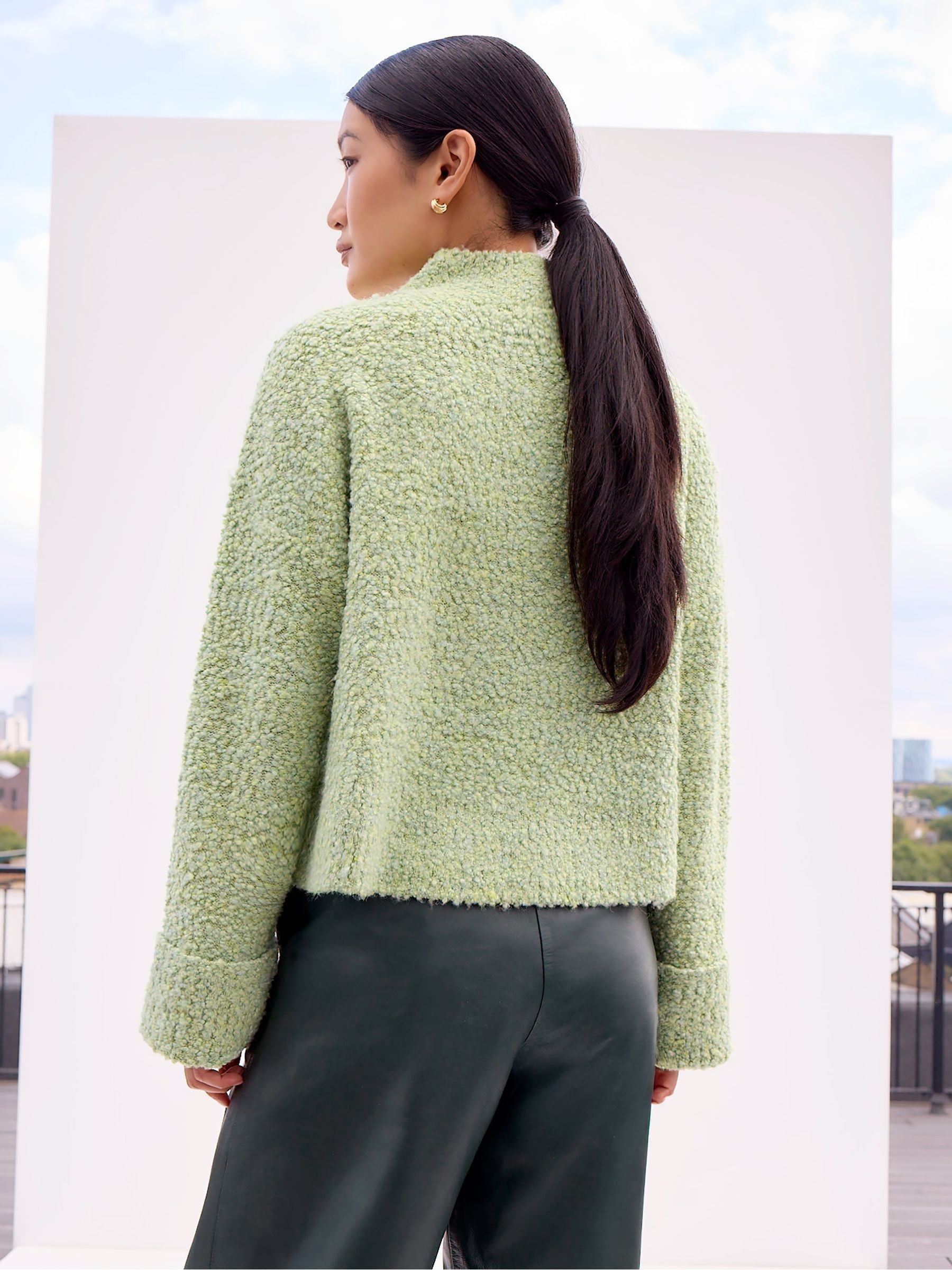 Buy Ro&Zo Green Boucle Deep Cuff Jumper from the Next UK online shop