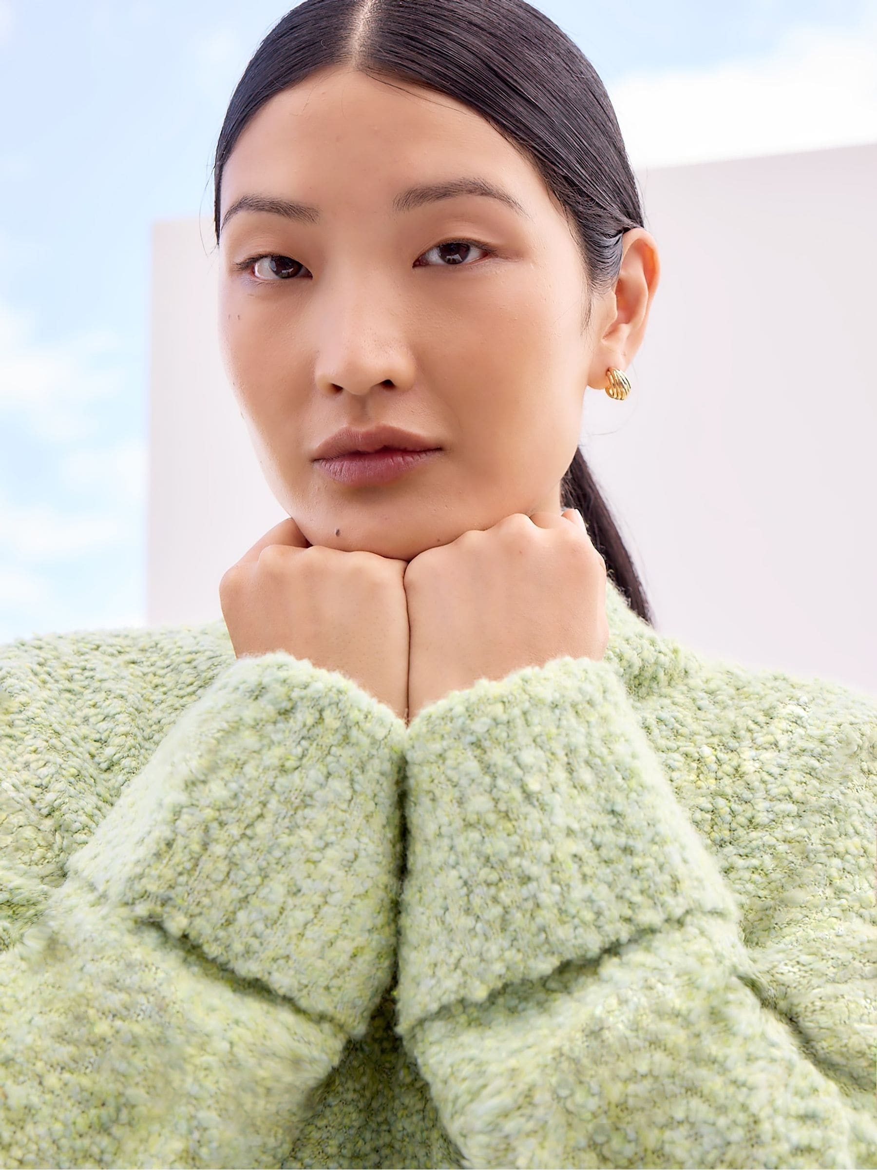 Buy Ro&Zo Green Boucle Deep Cuff Jumper from the Next UK online shop