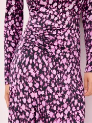 Ro&Zo Pink Petite Batik Print Gathered Waist Dress - Image 3 of 5