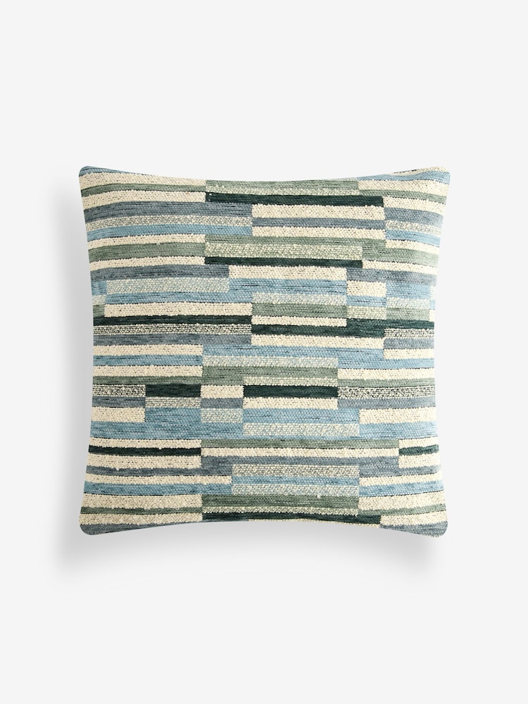 Pute med teksturert stripete i skåret fløyel - Bilde 1 av 2 Pute med teksturert stripete i skåret fløyel - Bilde 1 av 2
