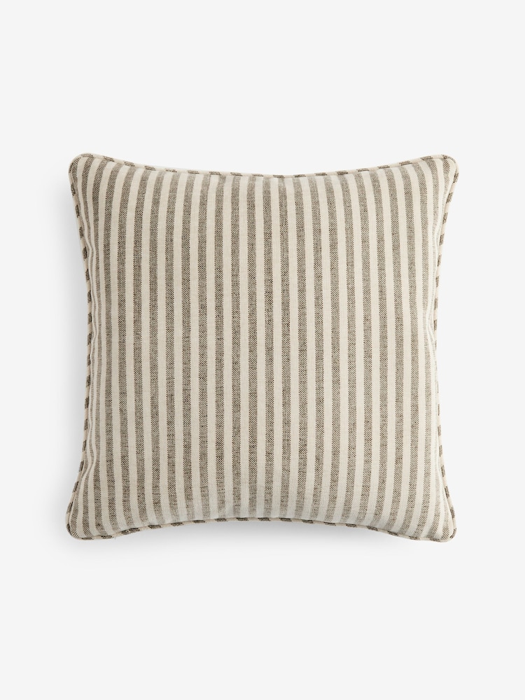Green 50 x 50cm 50 X 50cm Chenille Thin Stripe Cushion - Image 3 of 3