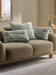 Blue 40 x 59cm Cut Velvet Textured Stripe Cushion - Image 2 of 5