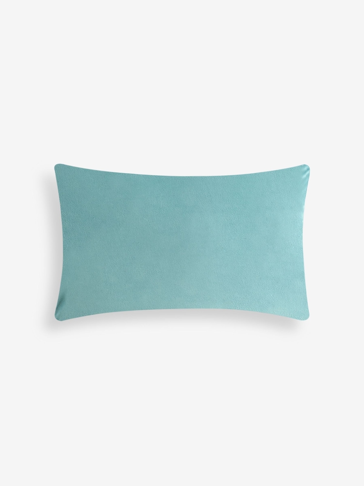 Blue 40 x 59cm Cut Velvet Textured Stripe Cushion - Image 5 of 5 Blue 40 x 59cm Cut Velvet Textured Stripe Cushion - Image 5 of 5