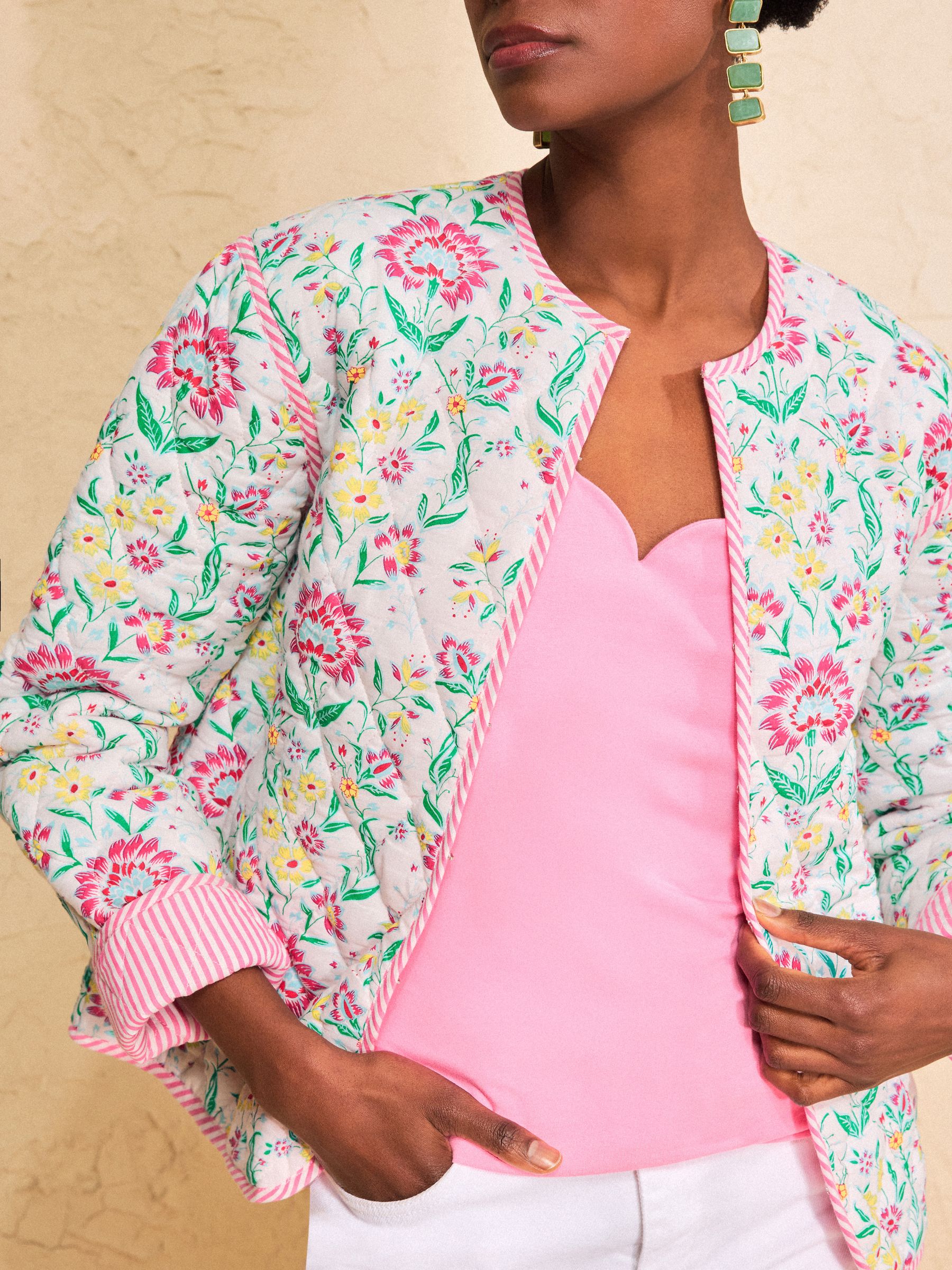 Buy Love & Roses White Floral Quilted Jacket from the Next UK