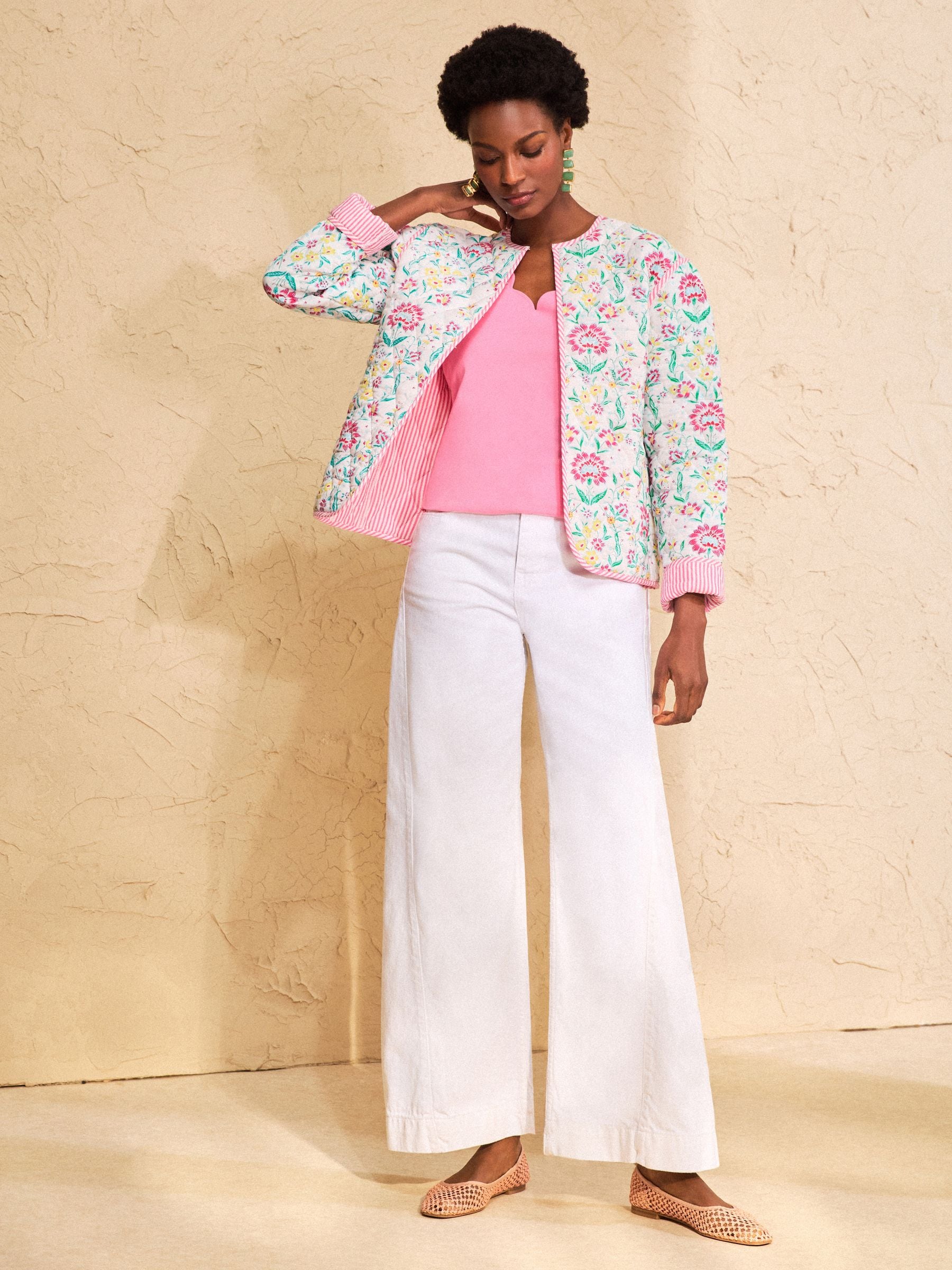 Buy Love & Roses White Floral Quilted Jacket from the Next UK