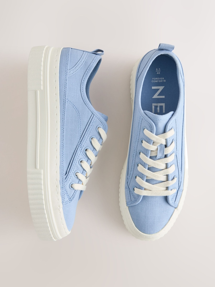 Blue Forever Comfort® Chunky Sole Lace-Up Trainers - Image 1 of 9