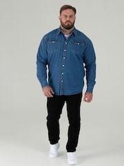 Duke London Blue Western Style Denim Shirt With Snap Button Fastening - Image 2 of 9
