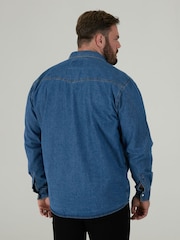 Duke London Blue Western Style Denim Shirt With Snap Button Fastening - Image 3 of 9