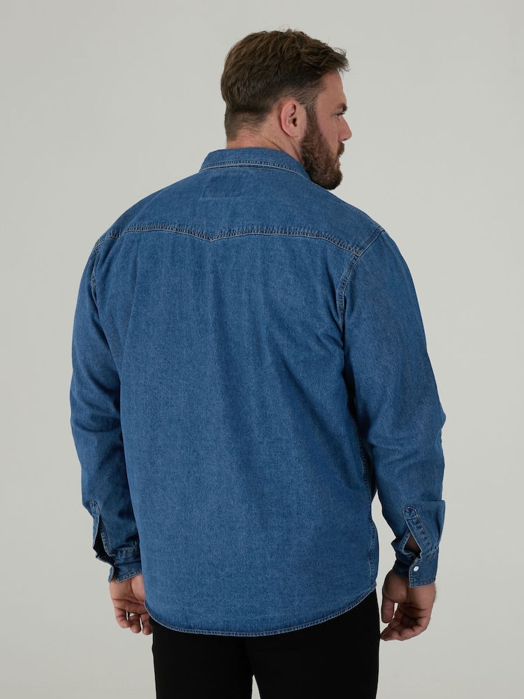 Buy Duke London Blue Western Style Denim Shirt With Snap Button