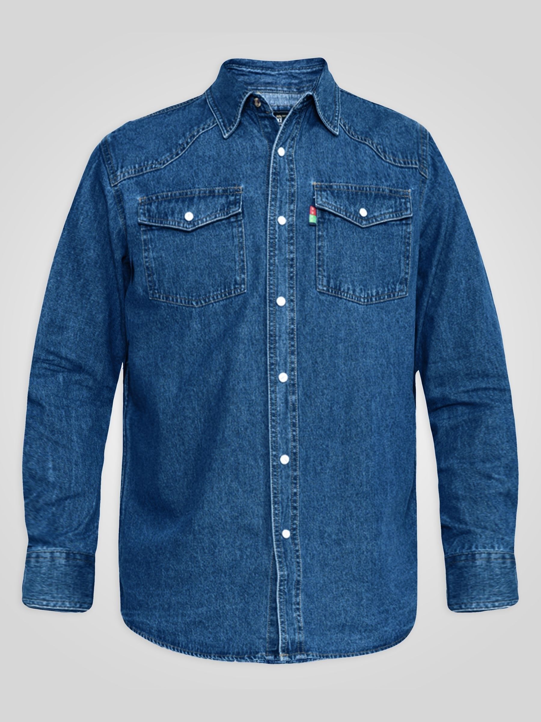 Buy Duke London Blue Western Style Denim Shirt With Snap Button