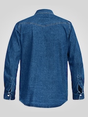 Duke London Blue Western Style Denim Shirt With Snap Button Fastening - Image 8 of 9