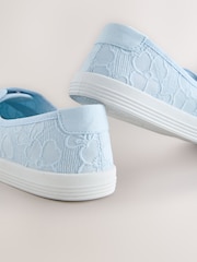Light Blue Laceless Canvas Slip-On Trainers - Image 10 of 10
