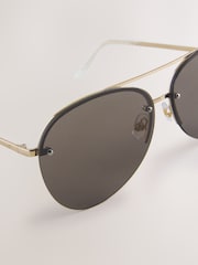 Chocolate Brown Metal Frame Sunglasses - Image 6 of 6