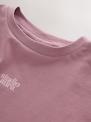 Pink/Brown Oversized T-Shirt and Cycling Shorts Set 2 Pack (3-16yrs) - Image 14 of 16