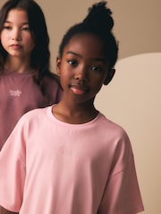 Roza/rjava - Oversized T-Shirt and Cycling Shorts Set 2 Pack (3-16yrs) - Slika 5 iz 7