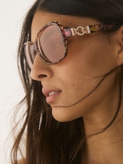 Black/Pink Wrap Around Sunglasses - Image 2 of 5