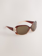 Schokoladenbraun - Wrap-Around-Sonnenbrille - Bild 1 von 6