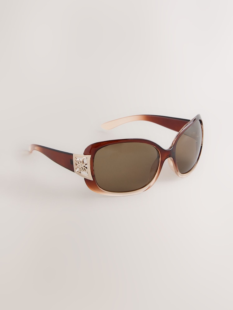 Schokoladenbraun - Wrap-Around-Sonnenbrille - Bild 1 von 6