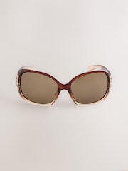 Schokoladenbraun - Wrap-Around-Sonnenbrille - Bild 2 von 6