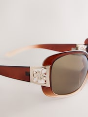 Schokoladenbraun - Wrap-Around-Sonnenbrille - Bild 3 von 6