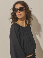 Schokoladenbraun - Wrap-Around-Sonnenbrille - Bild 4 von 6