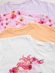 Lilac 4 Pack Unicorn Sequin T-Shirts (3-16yrs) - Image 8 of 8