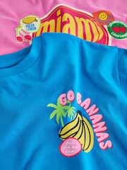 Pink/Blue Badge - Oversized-T-Shirts mit Grafik im 3 er-Pack (3–16Jahre) - Bild 6 von 7