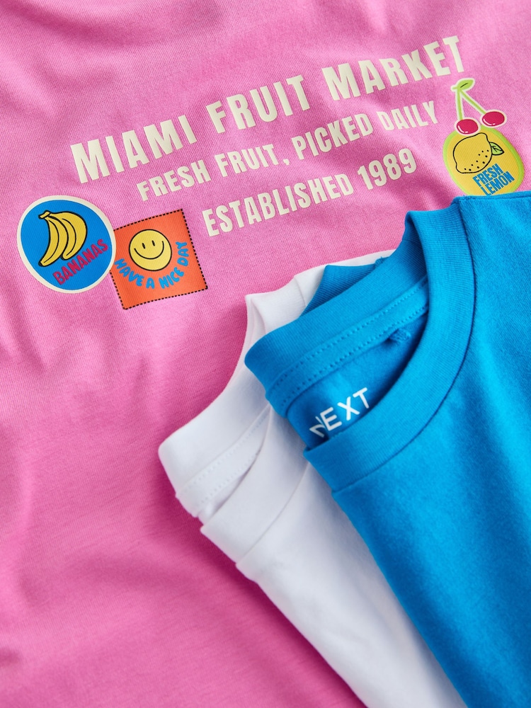 Pink/Blue Badge - Oversized-T-Shirts mit Grafik im 3 er-Pack (3–16Jahre) - Bild 7 von 7