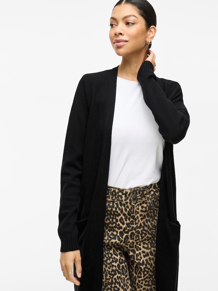 VILA Black Longline Lightweight Cardigan - Image 2 of 4