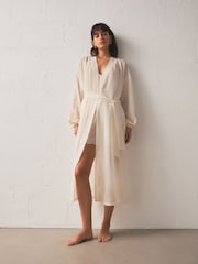 Rockett St George Cream Beach Embroidered Robe - Image 4 of 7