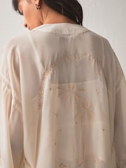 Rockett St George Cream Beach Embroidered Robe - Image 6 of 7