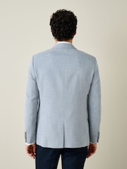 Light Blue Slim Fit Smart Textured Blazer - Image 3 of 5