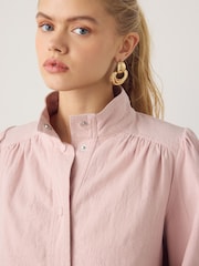 Pink Jacquard Embroidery Cotton Jacket - Image 4 of 7