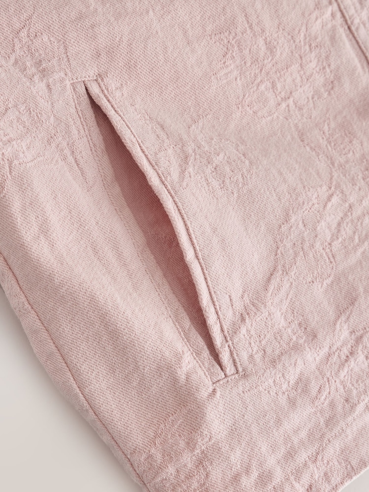 Pink Jacquard Embroidery Cotton Jacket - Image 7 of 7