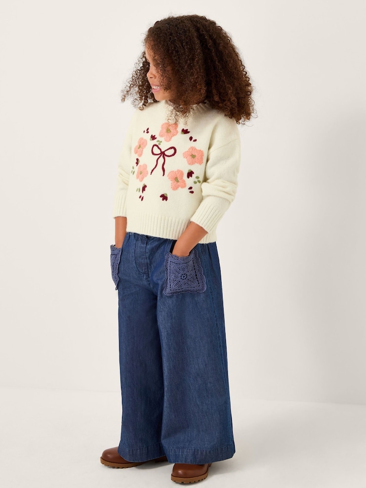 Monsoon Cream Floral Embroidered Jumper - Image 1 of 4 Monsoon Cream Floral Embroidered Jumper - Image 1 of 4