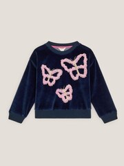 Monsoon Blue Butterfly Embellished Top - Image 1 of 3