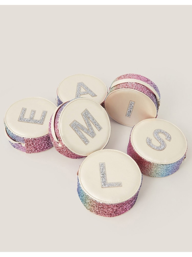 Monsoon White Round Glittery Initial A Bag - Image 4 of 4