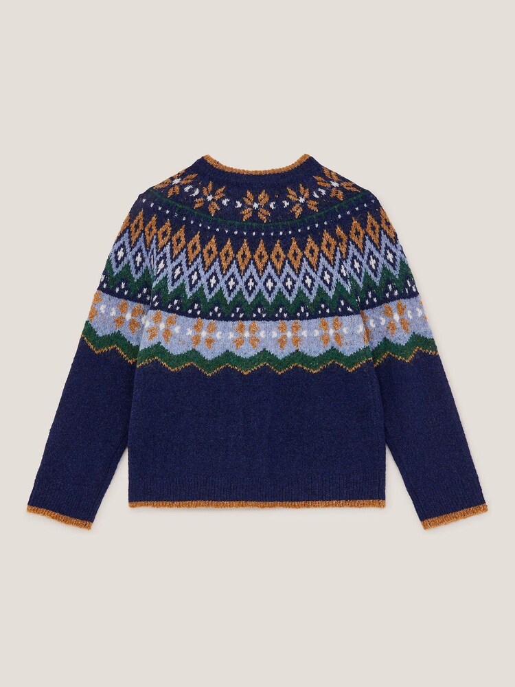 Monsoon Blue Crew Neck Fair Isle Jumper - Image 2 of 3