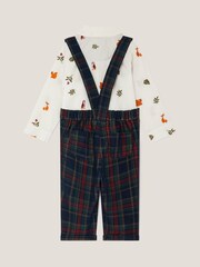 Monsoon Blue Newborn Woodland Shirt & Dungarees Set - Image 2 of 3