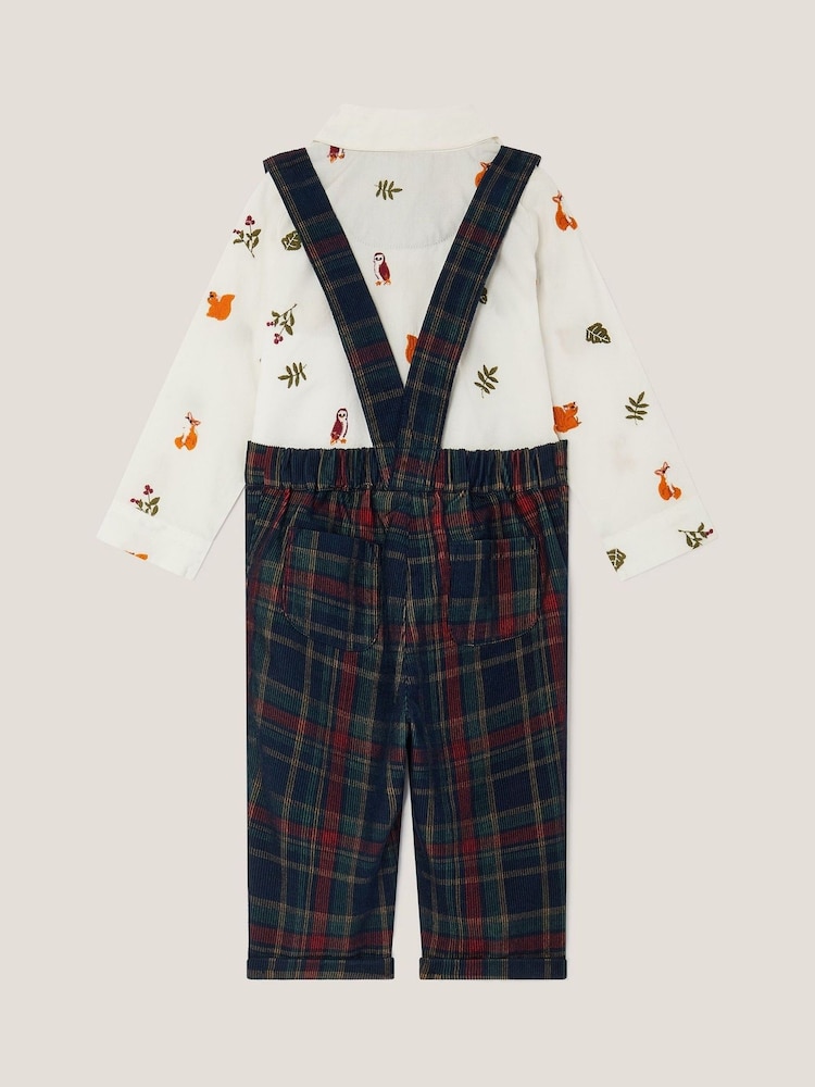 Monsoon Blue Newborn Woodland Shirt & Dungarees Set - Image 2 of 3 Monsoon Blue Newborn Woodland Shirt & Dungarees Set - Image 2 of 3