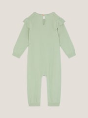 Monsoon Green Newborn Embroidered Cable Knit Romper - Image 2 of 3