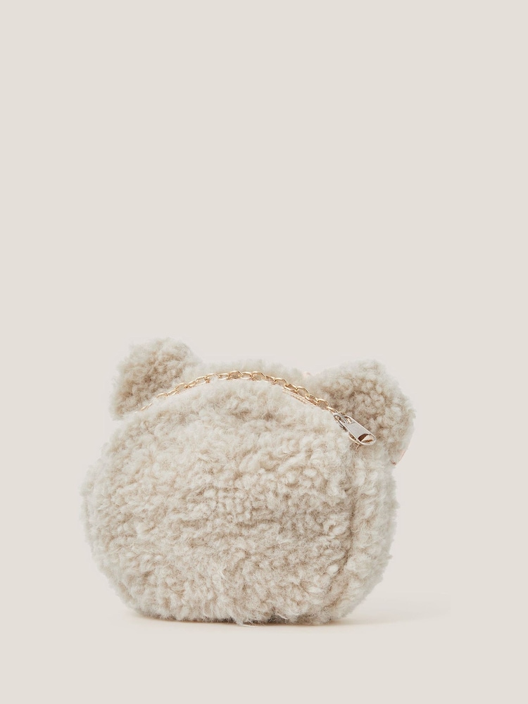 Monsoon Cream Fluffy Teddy Bear Bag - Image 2 of 3