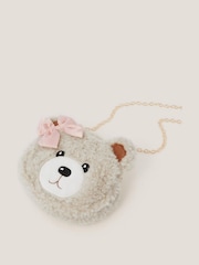 Monsoon Cream Fluffy Teddy Bear Bag - Image 3 of 3