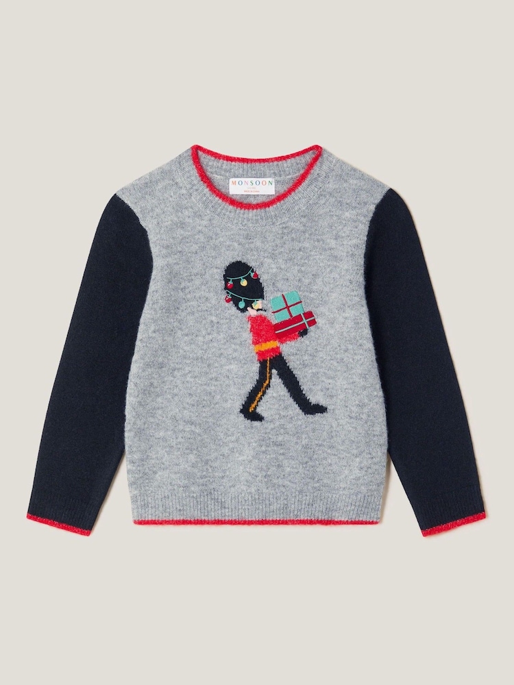 Monsoon Grey King's Guard Christmas Jumper - Image 1 of 3 Monsoon Grey King's Guard Christmas Jumper - Image 1 of 3
