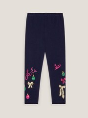 Monsoon Blue Christmas Sequin Leggings - Image 1 of 3
