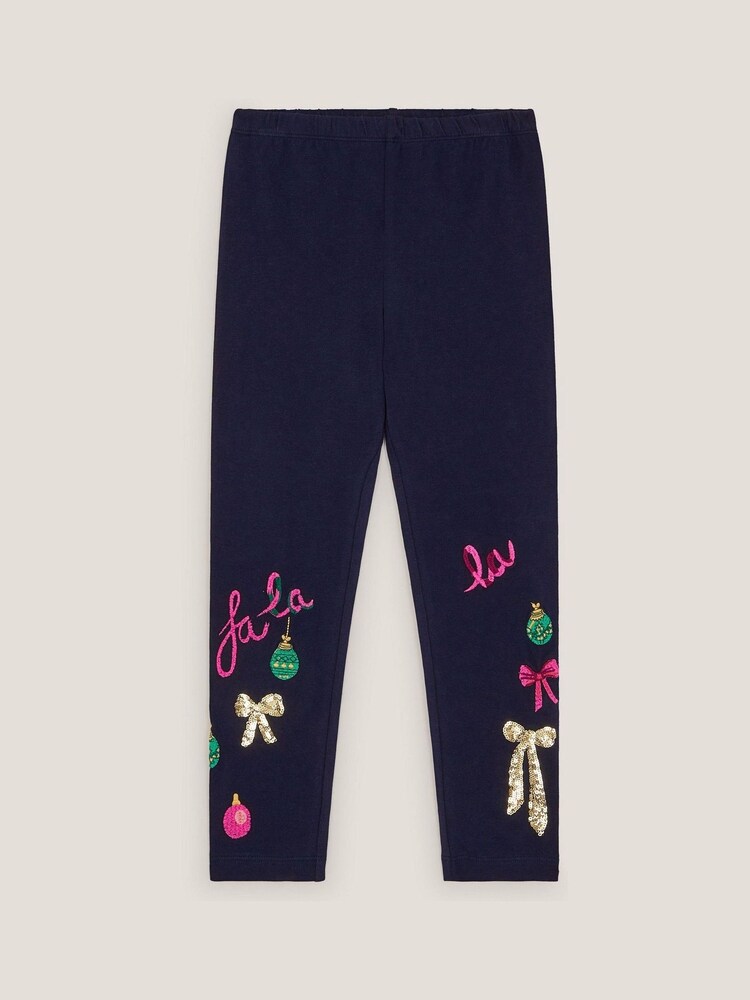 Monsoon Blue Christmas Sequin Leggings - Image 1 of 3