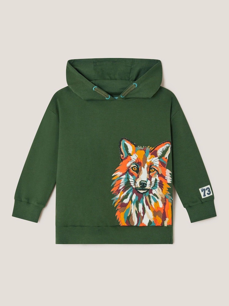 Monsoon Green Fox Graphic Hoodie - Image 1 of 3 Monsoon Green Fox Graphic Hoodie - Image 1 of 3