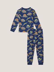 Monsoon Blue Dinosaur Print Long Pyjamas Set - Image 2 of 3