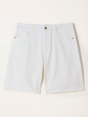 FatFace Isabelle White Bermuda Denim Shorts - Image 1 of 1